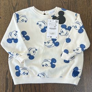 NWT Zara Kids Disney Mickey Mouse Sweatshirt sz 12-18 months